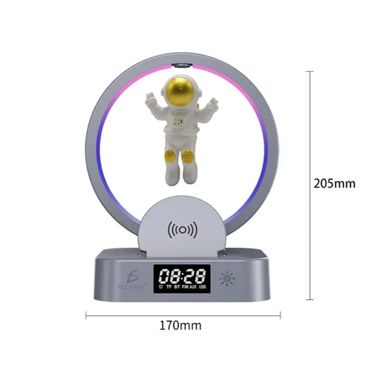 Bluetooth Speaker Alarm Clock With RGB Light And Stand With 15W Wireless Charger For Phone