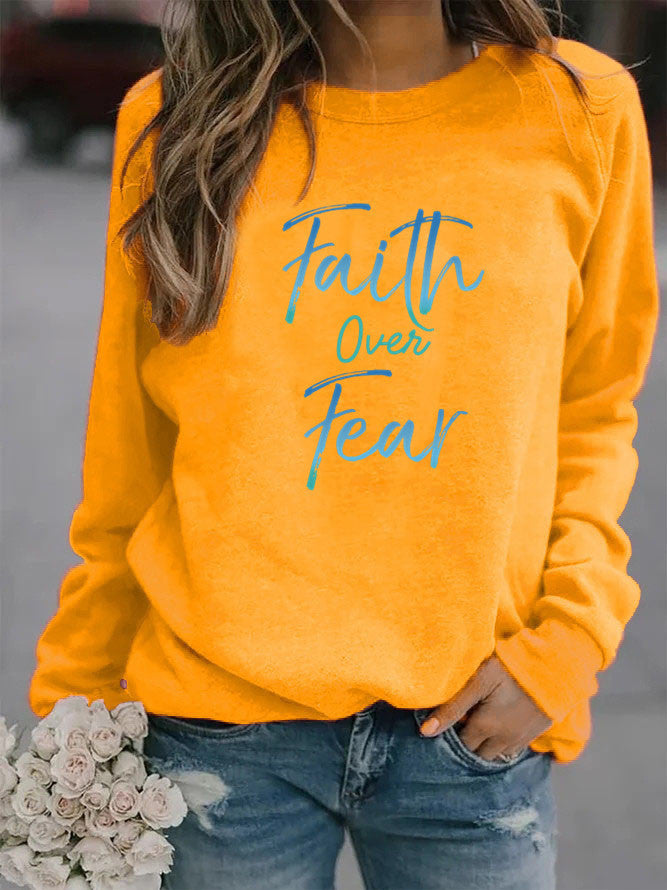 Women's Printed Crew Neck Sweater Top