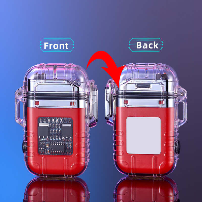 Transparent Shell Double Arc Lighter Waterproof And Windproof Outdoor Lighter Lighting Multi-purpose Electronic Cigarette Lighter