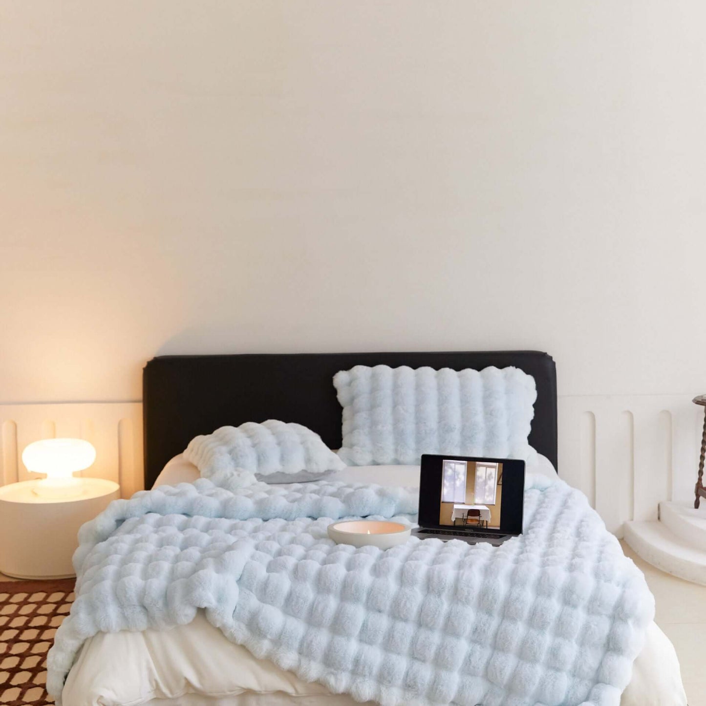 The Fur Rabbit Hair Sofa Blanket Is Simple And Luxurious