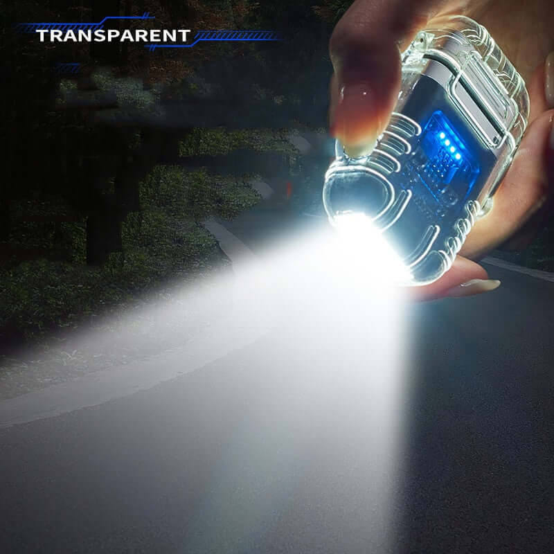 Transparent Shell Double Arc Lighter Waterproof And Windproof Outdoor Lighter Lighting Multi-purpose Electronic Cigarette Lighter