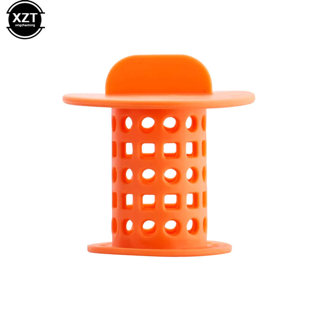 1PC versatile orange bathroom drain hair catcher and stopper for effective hair prevention.
