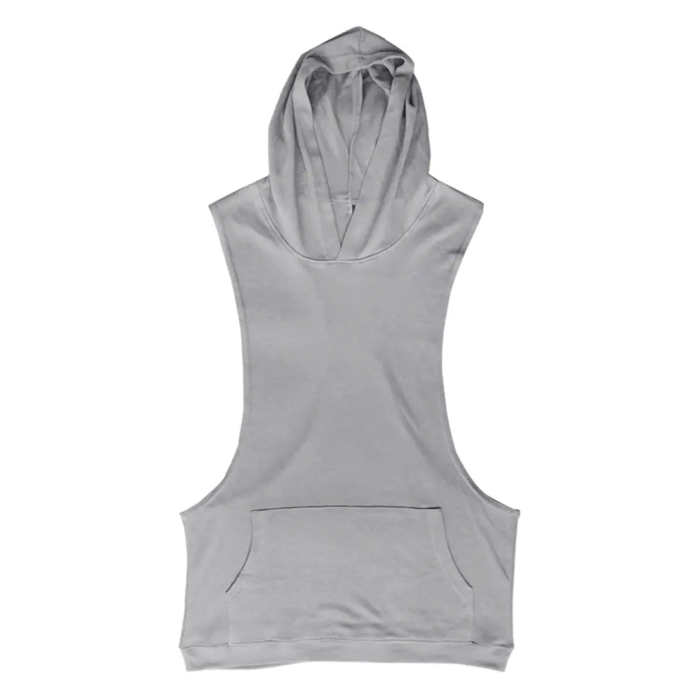 Men's Cotton Sleeveless Hoodie - European Fitness Style