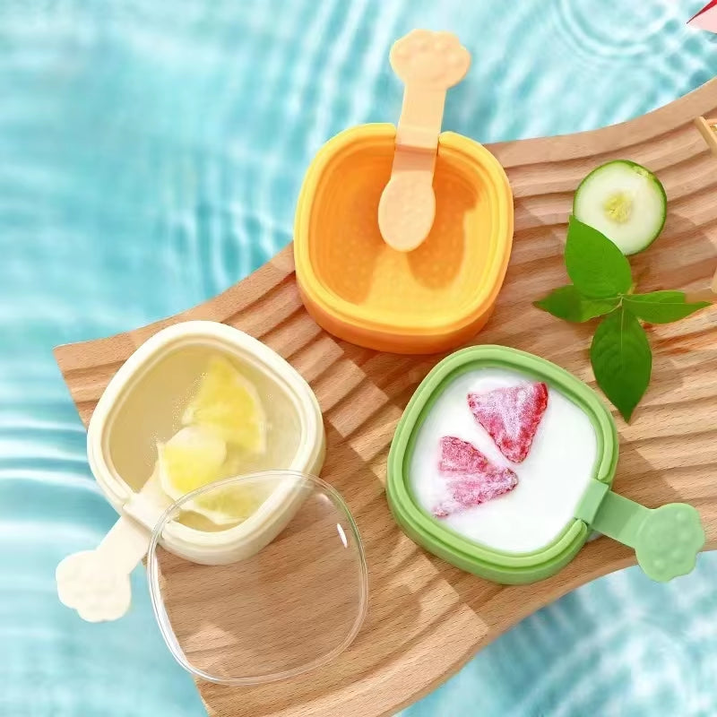 Ice Cream Popsicle Mold DIY Ice Cream Machine Homemade Ice Box with Plastic Stick Ice-Lolly Mold Ice Cube Tray Kitchen Gadgets