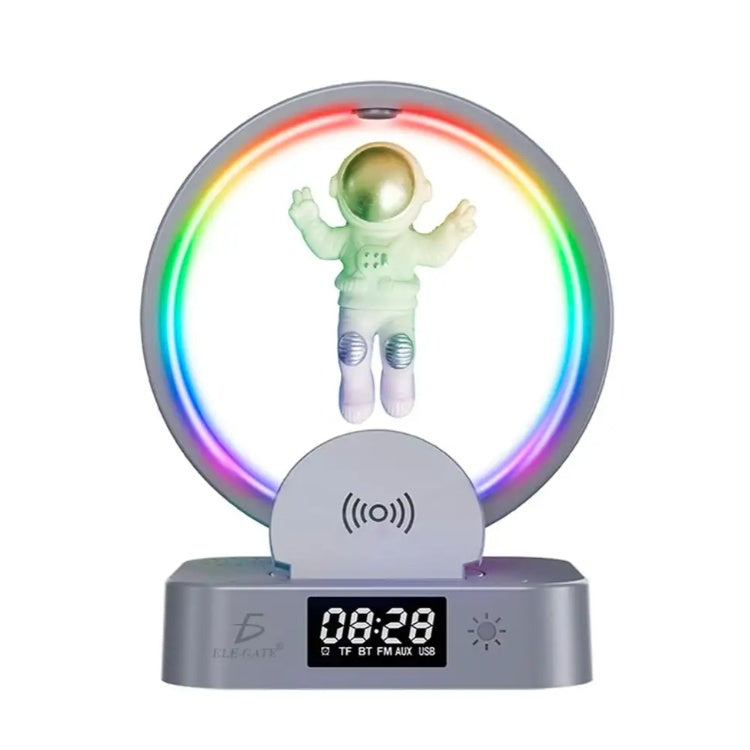 Bluetooth Speaker Alarm Clock With RGB Light And Stand With 15W Wireless Charger For Phone