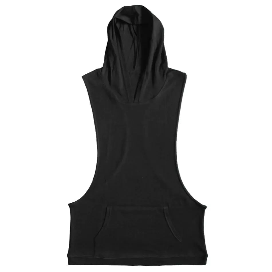 Men's Cotton Sleeveless Hoodie - European Fitness Style