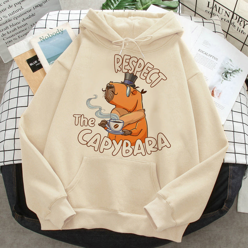 Capybara Hoodies Female Korean Hip Hop Anime Harajuku Women H