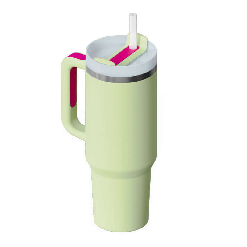 40oz Insulated Tumbler with Handle & Straw – Hot & Cold Drinkware