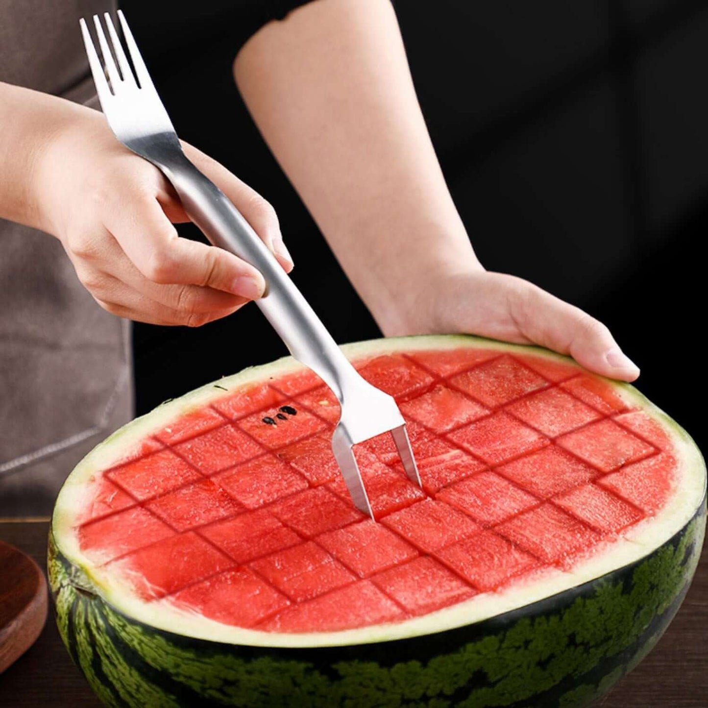 2-in-1 Stainless Steel Watermelon Slicer & Fork Tool