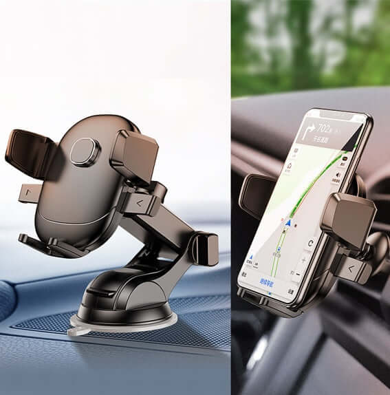 Car Phone Holder with Suction Cup & Vent Clip
