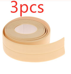 Home Bathroom Shower Sink Bath Sealing Strip Tape White PVC Self adhesive Waterproof Wall Sticker