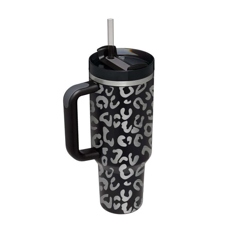 40oz Insulated Tumbler with Handle & Straw – Hot & Cold Drinkware