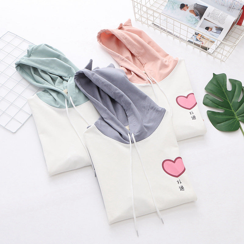 Bixin dinosaur print color block long sleeve sweater