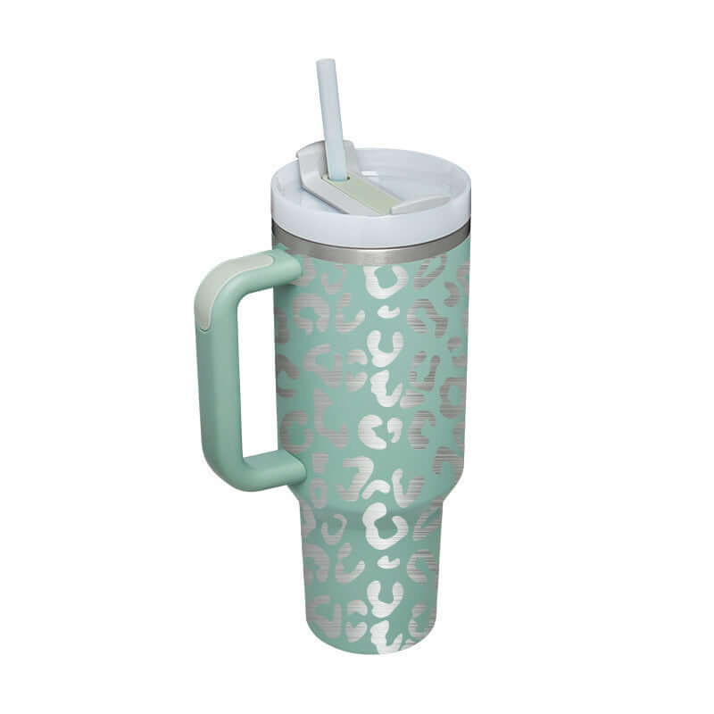 40oz Insulated Tumbler with Handle & Straw – Hot & Cold Drinkware