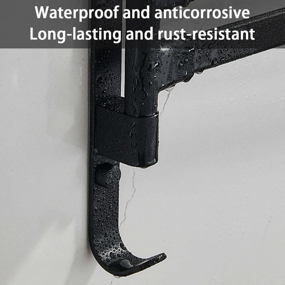 Advanced Rotating Black Towel Rack – Space-Saving & Rustproof