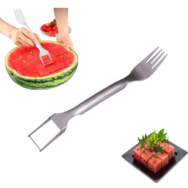 2-in-1 Stainless Steel Watermelon Slicer & Fork Tool
