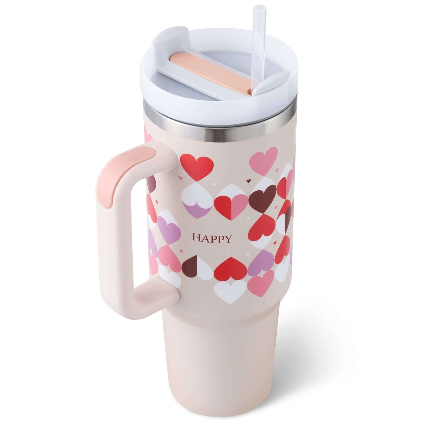40oz Insulated Tumbler with Handle & Straw – Hot & Cold Drinkware