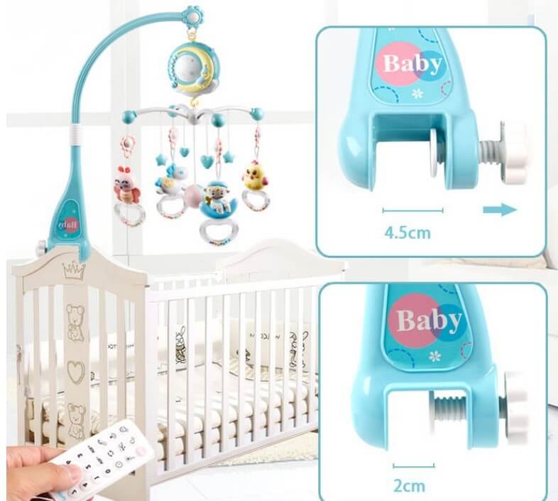 Baby Crib Mobile with Music & Projection – Rotating Toy Holder