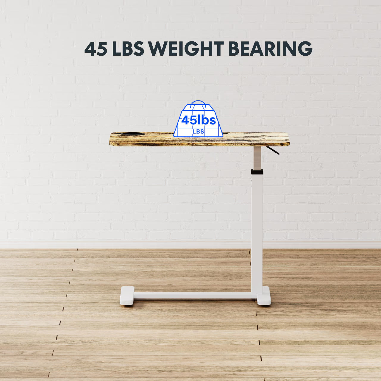 Adjustable Rolling Standing Desk with Pneumatic Lift