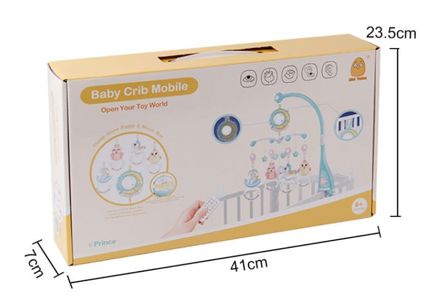Baby Crib Mobile with Music & Projection – Rotating Toy Holder