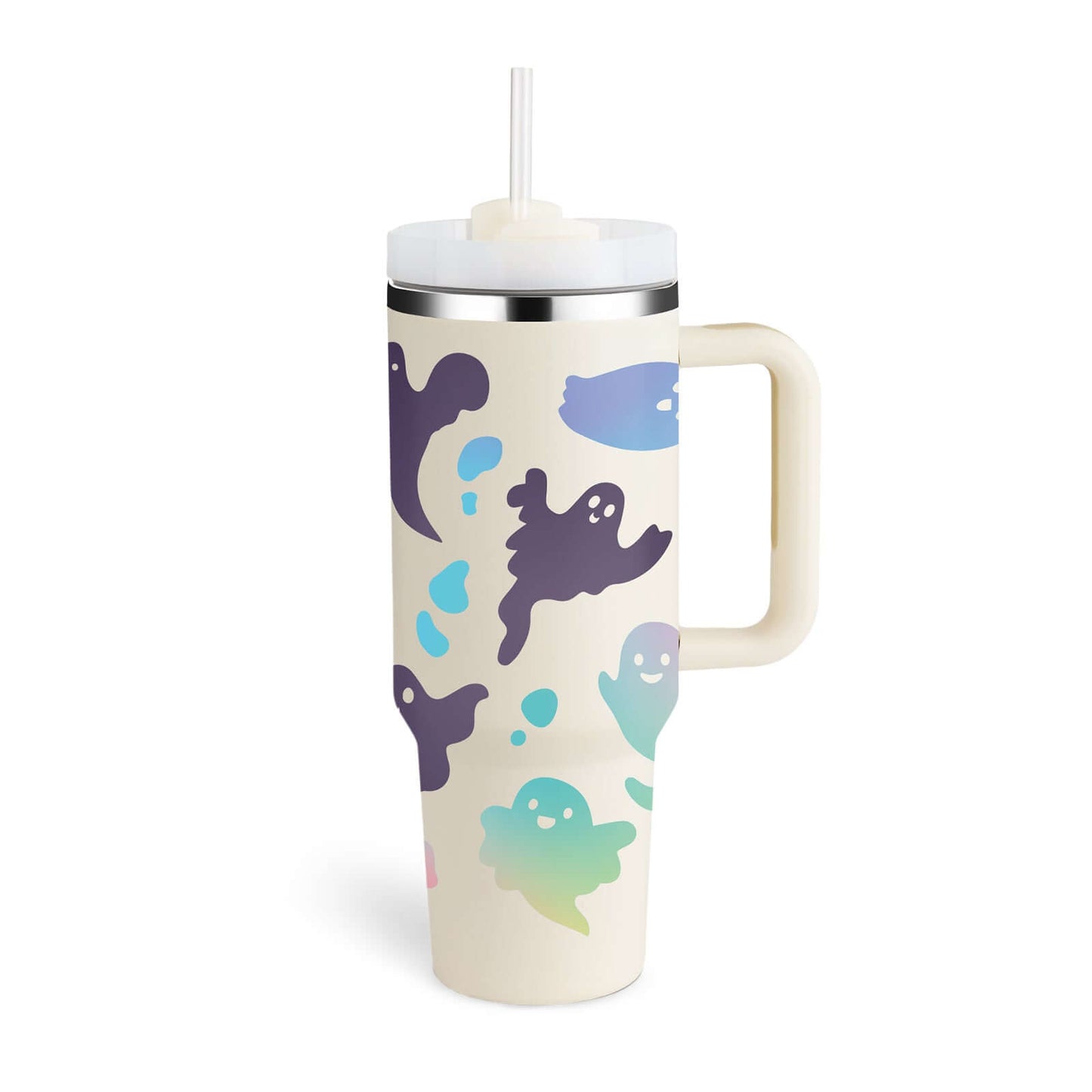 40oz Insulated Tumbler with Handle & Straw – Hot & Cold Drinkware