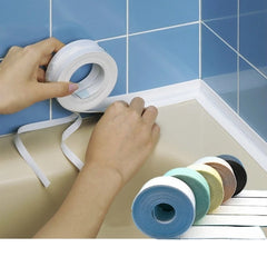 Home Bathroom Shower Sink Bath Sealing Strip Tape White PVC Self adhesive Waterproof Wall Sticker