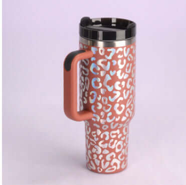 40oz Insulated Tumbler with Handle & Straw – Hot & Cold Drinkware