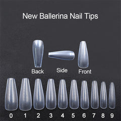 500 tablets of transparent natural color ballet fake nails