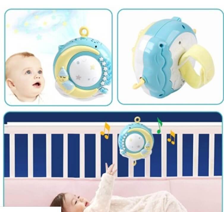 Baby Crib Mobile with Music & Projection – Rotating Toy Holder
