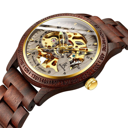 Classic Wooden Mechanical Watch for Men