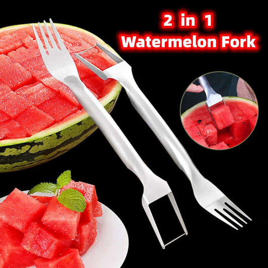 2-in-1 Stainless Steel Watermelon Slicer & Fork Tool