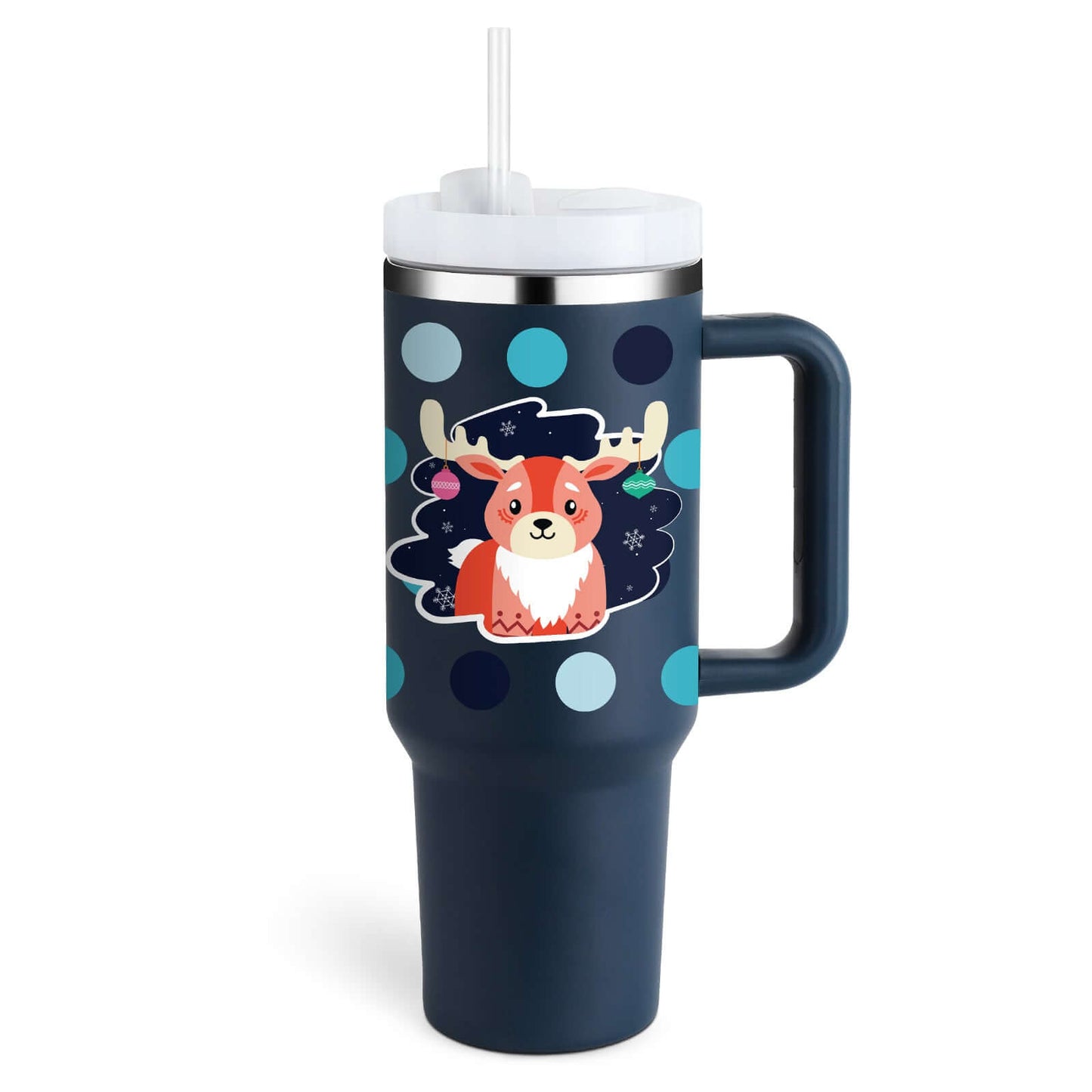 40oz Insulated Tumbler with Handle & Straw – Hot & Cold Drinkware