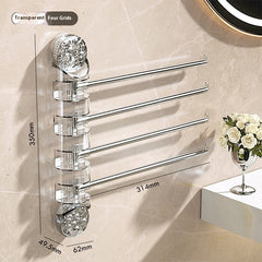 Suction Cup Towel Rack Bathroom Punch-free Rotating Multi-bar Storage Rack Towel Bar