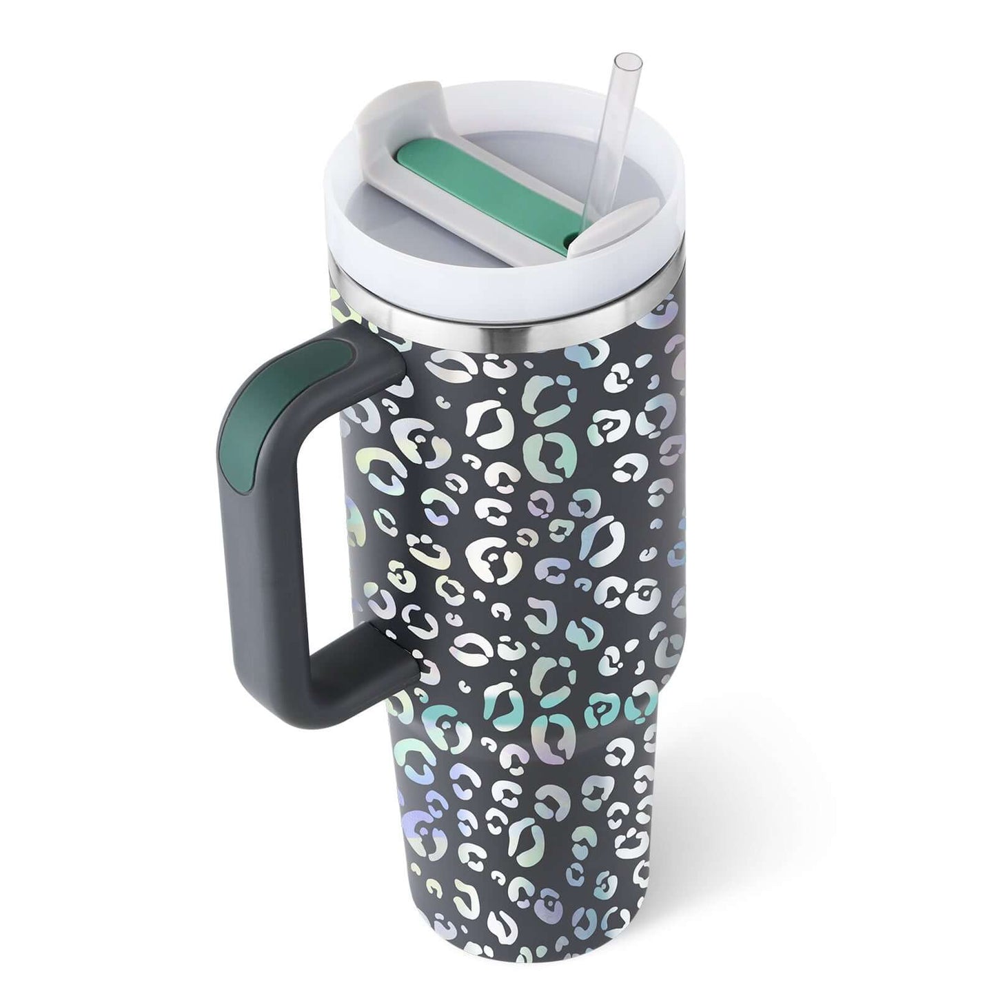 40oz Insulated Tumbler with Handle & Straw – Hot & Cold Drinkware