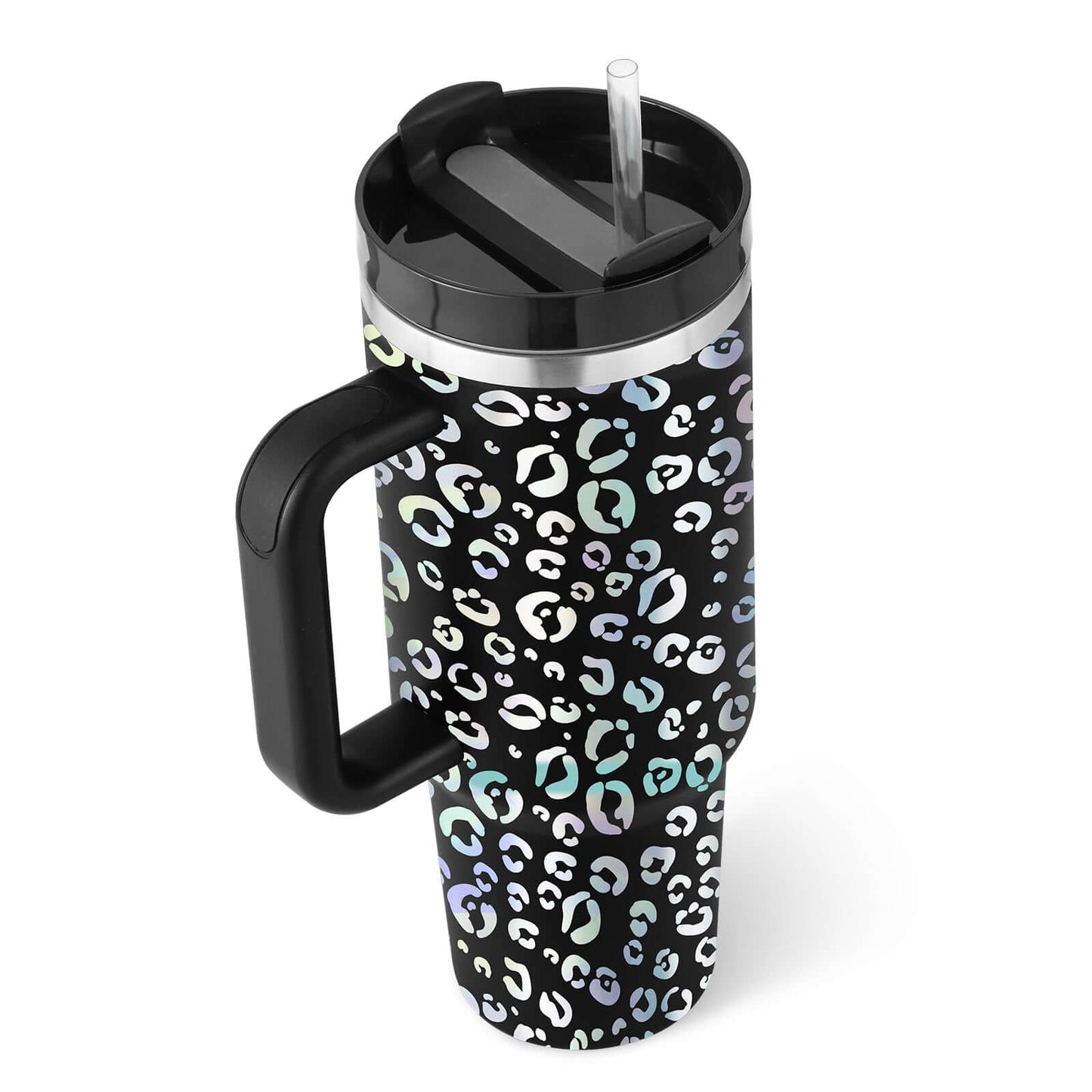 40oz Insulated Tumbler with Handle & Straw – Hot & Cold Drinkware