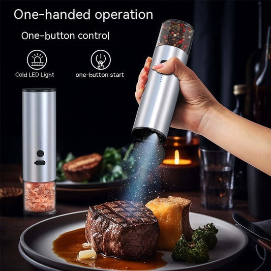 Electric Spice Grinder Set – Rechargeable with LED Light