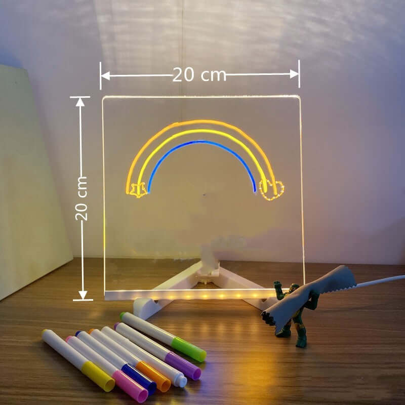 Acrylic DIY Note Board LED Night Light Creative Message Board Holiday Lamp With 7Pens USB LED Desk Lamp Note Daily Moment Painting Lamp