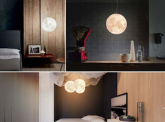 3D Moon Chandelier - Stylish LED Hanging Lamp