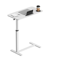 31X16inch Standing Rolling Desk With Hidden Wheels Side Table Adjustable Height OverBed Table Hospital Desk With Cup Holder, Computer Laptop Table For Home, Office, Outdoor, Classroom