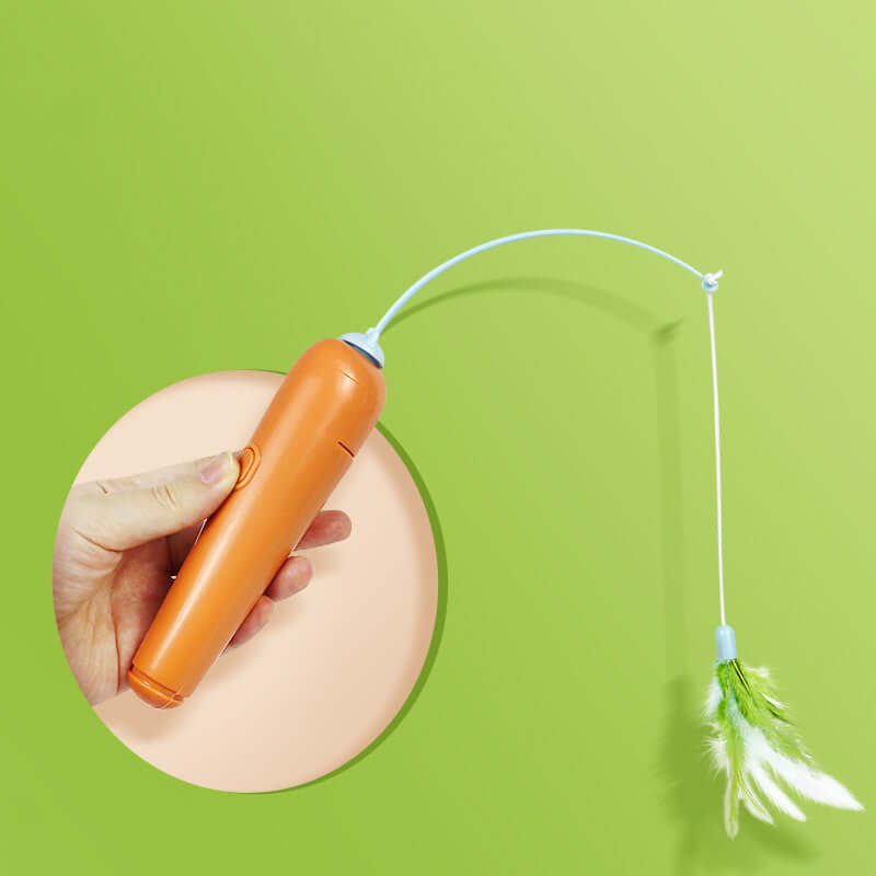 2-in-1 Interactive Cat Toy with Feather Turntable