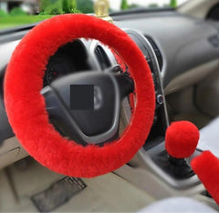 Winter Wool Car Cover Plush Steering Wheel Cover