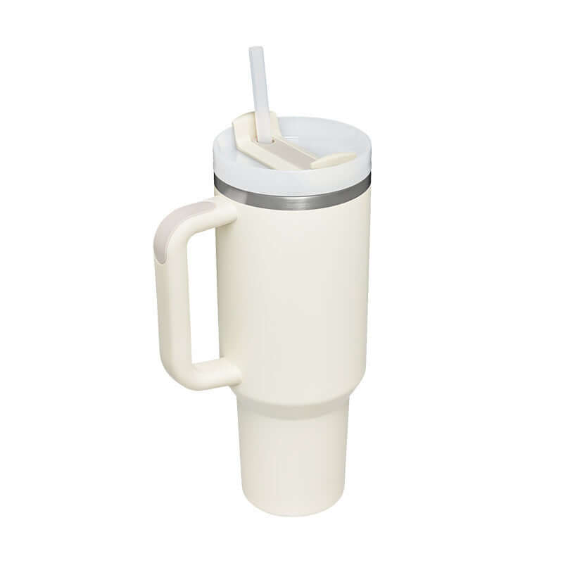 40oz Insulated Tumbler with Handle & Straw – Hot & Cold Drinkware