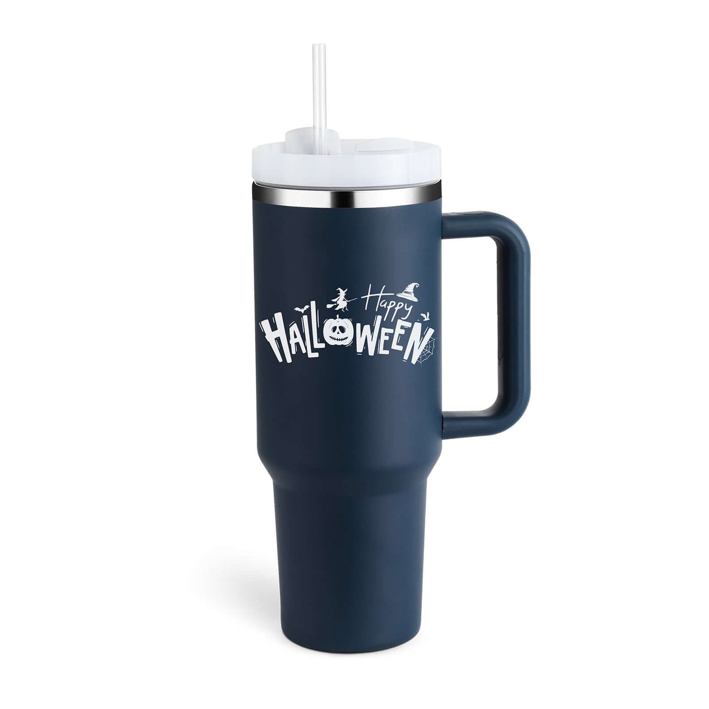 40oz Insulated Tumbler with Handle & Straw – Hot & Cold Drinkware
