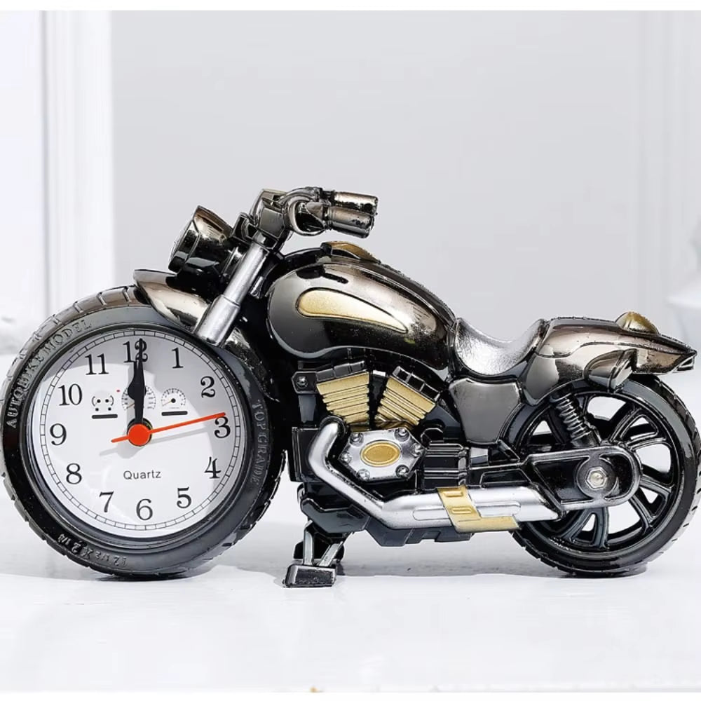 Modern Simplicity Motorcycle Alarm Clock Multipurpose Motorcycle Ornament Creative Arabic Numeral Clock