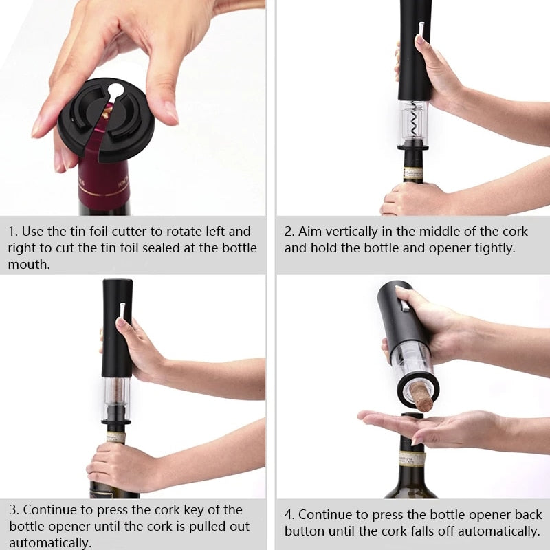 Automatic Wine Bottle Opener - Effortless Cork Removal