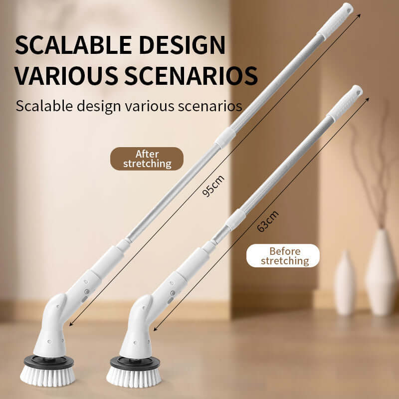 Six in one wireless electric cleaning brush long handle