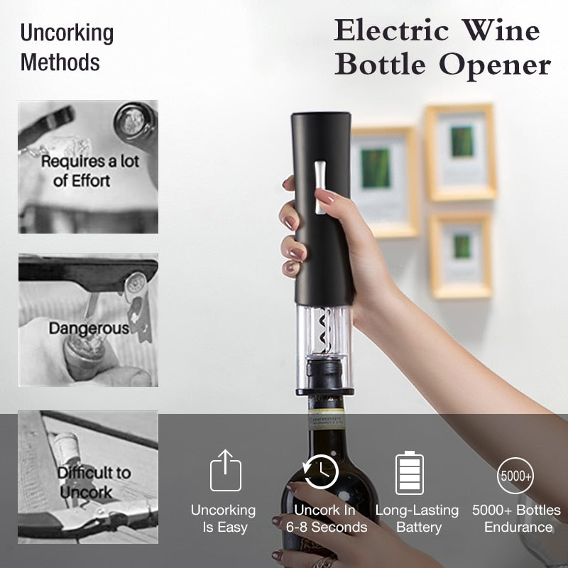 Automatic Wine Bottle Opener - Effortless Cork Removal