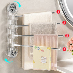 Suction Cup Towel Rack Bathroom Punch-free Rotating Multi-bar Storage Rack Towel Bar