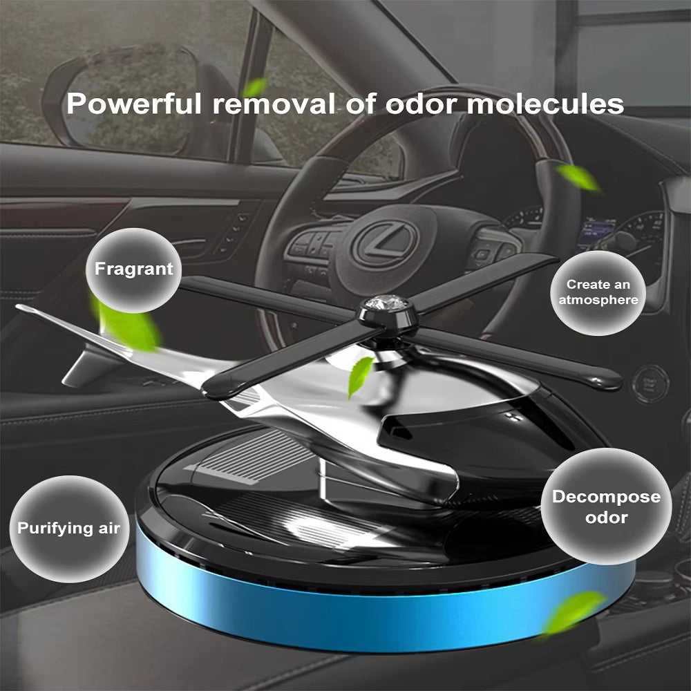 Solar Power Helicopter Air Fresh Cystal Solar Energy Plane Diffuser Spinning Helicopter Perfume Car Dashboard Aromatherapy