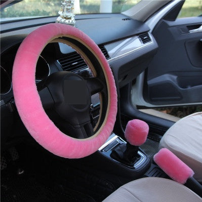 Winter Wool Car Cover Plush Steering Wheel Cover